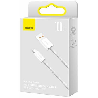  Кабель Baseus CALD000602 Dynamic Series Fast Charging Data Cable USB to Type-C 100W 1m White 