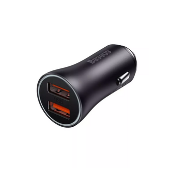  АЗУ Baseus CGJM000013 Golden Contactor Max Dual Fast Charger Car Charger U+U 60W Dark Gray 
