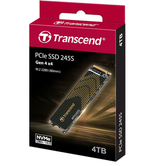  SSD Transcend MTE245S (TS4TMTE245S), 4000GB, M.2(22x80mm), NVMe 1.4, PCIe 4.0 x4, 3D NAND, R/W 5300/4000MB/s, IOPs 390 000/630 