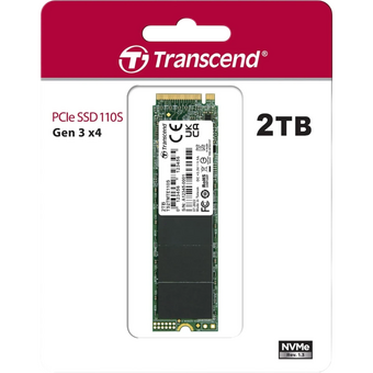  SSD Transcend MTE110S (TS2TMTE110S), 2048GB, M.2(22x80mm), NVMe, PCIe 3.0 x4, 3D TLC, R/W 2500/1700MB/s, IOPs 200 000/250 000 