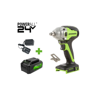  Гайковерт GreenWorks ударный GD24IW400 (3802907VUB) 1x4Ач, ЗУ 