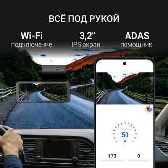  Видеорегистратор Digma FreeDrive 945W черный 