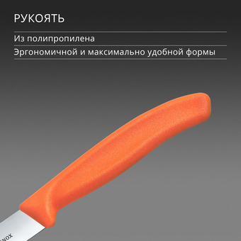  Нож кухонный Victorinox Swiss Classic 6.7709.C1 для овощей лезв.100мм прямая заточка оранжевый 