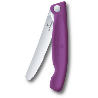  Нож кухонный Victorinox Swiss Classic 6.7835.FC1 стальной столовый лезв.110мм серрейт. заточка пурпурный карт.коробка 