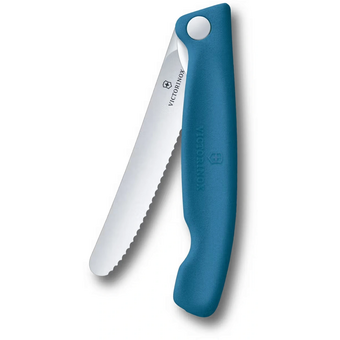  Нож кухонный Victorinox Swiss Classic 6.7832.FC1 стальной столовый лезв.110мм серрейт. заточка синий карт.коробка 