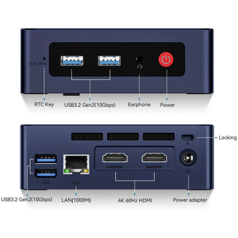  Мини ПК Beelink Mini S13 (BL/MINI S13/N150/16G/500G/Navy Blue) Intel Twin Lake N150, 4C/4T, Intel Graphics 1000MHz, 16GB DDR4 RAM 500GB SSD 