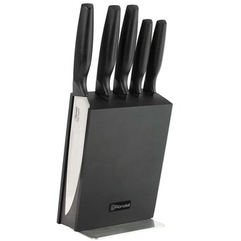  Набор ножей кухонных Rondell Katana RD-1359 компл. 6предм. с подставкой черный 