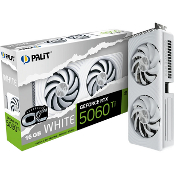  Видеокарта Palit GeForce RTX 5060 Ti White OC (NE7506TU19T1-GB2061M) / 16GB GDDR7 128bit 3xDP HDMI 