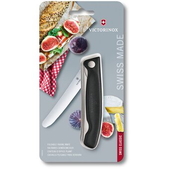  Нож кухонный Victorinox Swiss Classic 6.7803.F стальной столовый лезв.110мм прямая заточка черный карт.коробка 