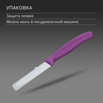  Нож кухонный Victorinox Swiss Classic 6.7605.C1 для чистки овощей и фруктов лезв.80мм прямая заточка пурпурный 
