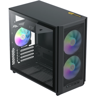  Корпус GameMax F36 BK без БП (Midi Tower, ATX, Черный, 1*USB Type-C, 3*120мм) 