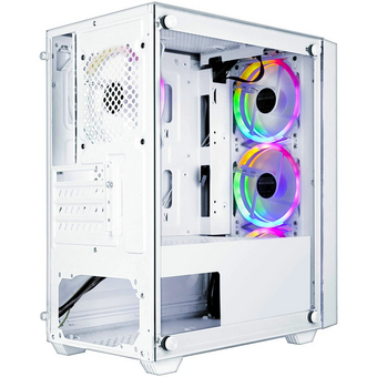  Корпус Ginzzu CL640 mATX Fan 4*12FRGB передняя панель сетка белый 