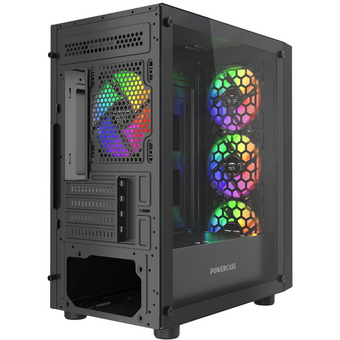  Корпус Powercase Mistral Micro EM16 (CMMEM16B-L4), Tempered Glass, 4x120mm FRGB fan, чёрный, mATX 