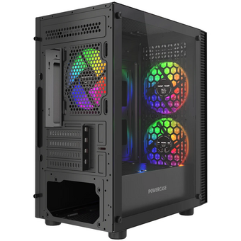  Корпус Powercase Mistral Micro EM18 (CMMEM18B-A3), Tempered Glass, 2x140mm + 1х120mm ARGB PWM fan, чёрный, mATX 