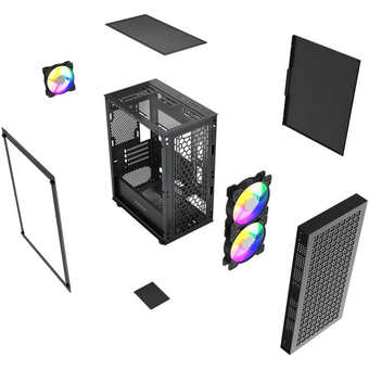  Корпус Powercase Mistral Micro EM18 (CMMEM18B-A3), Tempered Glass, 2x140mm + 1х120mm ARGB PWM fan, чёрный, mATX 