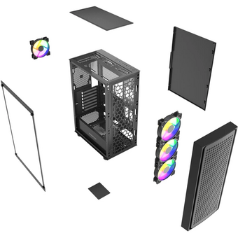  Корпус Powercase Mistral EA20 (CMAEA20-L4), Tempered Glass, 4x 120mm FRGB Fan, чёрный, ATX 