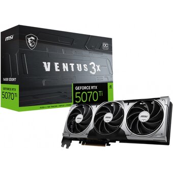  Видеокарта MSI RTX 5070 Ti 16G Ventus 3X OC//RTX 5070, HDMI, DP*3, 16G, D7 