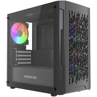  Корпус Powercase Mistral Micro D3B ARGB V2 (CMMDB-A3-V2), Tempered Glass, 2x 140mm ARGB PWM+1x 120mm ARGB PWM, чёрный, mATX 