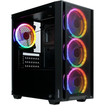  Корпус Ginzzu CL630 mATX Fan 4*12FRGB передняя панель сетка 