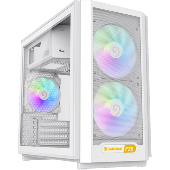  Корпус GameMax F36 WH без БП (Midi Tower, ATX, Белый, 1*USB Type-C, 3*120мм) 