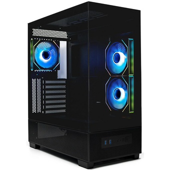  Корпус XASTRA Q500 3ARGB-C10 Black (Q500-3FM12A-C10) ATX/Aquarium/Screewless/ 3x120mm ARGB PWM FM fans/Argb+PWM HUB 10port 