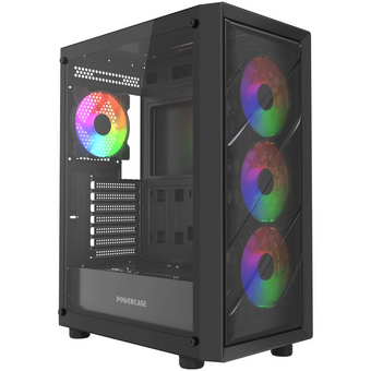  Корпус Powercase Mistral EA21 (CMAEA21-L4), Tempered Glass, 4x 120mm FRGB Fan, чёрный, ATX 