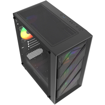  Корпус Powercase Mistral Micro EM21 (CMMEM21B-L4), Tempered Glass, 4x120mm FRGB fan, чёрный, mATX 