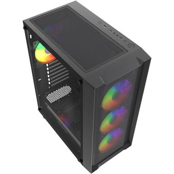  Корпус Powercase Mistral EA19 (CMAEA19-A4), Tempered Glass, 4x 120mm ARGB PWM Fan, чёрный, ATX 
