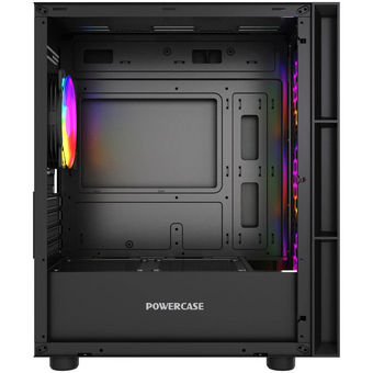  Корпус Powercase Mistral Micro EM17 (CMMEM17B-A4), Tempered Glass, 4x120mm ARGB PWM fan, чёрный, mATX 