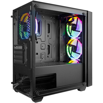  Корпус Ginzzu CL630 mATX Fan 4*12FRGB передняя панель сетка 