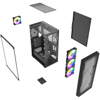  Корпус Powercase Mistral EA21 (CMAEA21-L4), Tempered Glass, 4x 120mm FRGB Fan, чёрный, ATX 