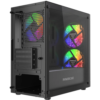  Корпус Powercase Mistral Micro D3B ARGB V2 (CMMDB-A3-V2), Tempered Glass, 2x 140mm ARGB PWM+1x 120mm ARGB PWM, чёрный, mATX 