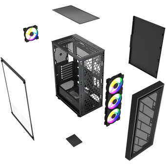  Корпус Powercase Mistral EA16 (CMAEA16-L4), Tempered Glass, 4x 120mm FRGB Fan, чёрный, ATX 