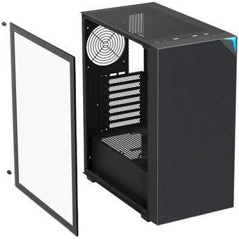  Корпус XASTRA A408 4ARGB Black (A408-4FG12A) ATX/Mesh/Screwless full-size TG / 4x120mm ARGB PWM FG fans 