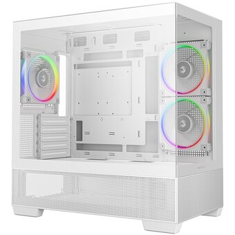  Корпус Deepcool CG380 3F WH без БП, боковое окно (панорама), 3x120mm ARGB PWM вентилятора, белый, mATX 