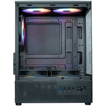  Корпус XASTRA Q300M 5ARGB-C6 Black (Q300M-5FC12A-C6) mATX/Aquarium/Screewless/ 5x120mm ARGB PWM FC fans/Argb+PWM Hub 6port 