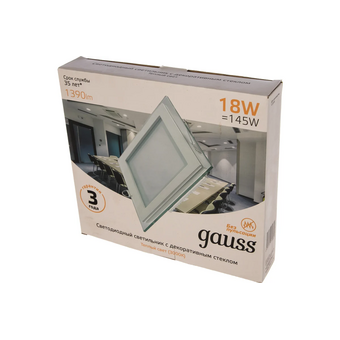  Светильник потолочный GAUSS 948111118 18Вт, белый 
