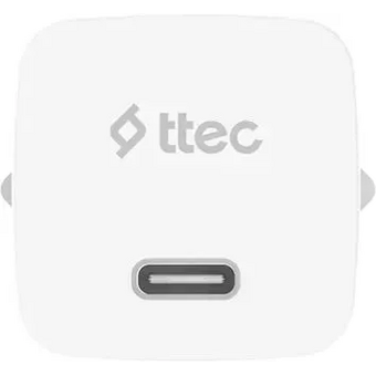  Сетевое зарядное устройство TTEC 2SCG20CB SmartCharger GAN 20W USB-C PD Travel Fast Charger с кабелем USB-C-USB-C 60W, длина кабеля 120см белый 