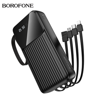 Аккумулятор внешний резервный BOROFONE BJ76A Smart power bank with 4 cables 20000mAh черный 