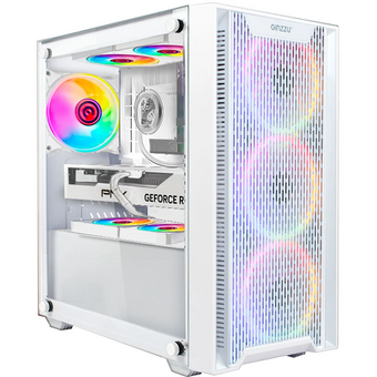  Корпус Ginzzu CL660 mATX Fan 4*12FRGB передняя панель решетка белый 