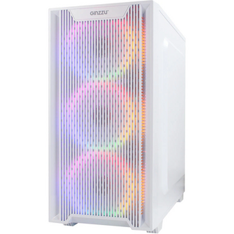  Корпус Ginzzu CL660 mATX Fan 4*12FRGB передняя панель решетка белый 