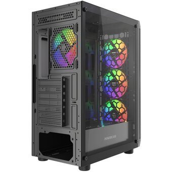 Корпус Powercase Mistral EA22 (CMAEA22-L4), Tempered Glass, 4x 120mm FRGB Fan, чёрный, ATX 