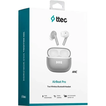  Наушники TTEC 2KM159GR AirBeat Pro ANC LCD TWS Bluetooth Headset Gray 