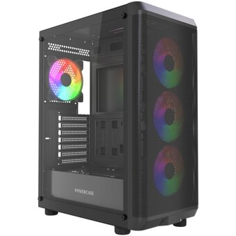  Корпус Powercase Mistral EA22 (CMAEA22-L4), Tempered Glass, 4x 120mm FRGB Fan, чёрный, ATX 