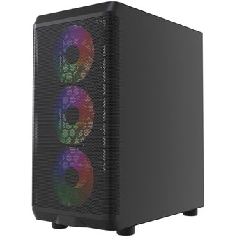  Корпус Powercase Mistral Micro EM22 (CMMEM22B-L4), Tempered Glass, 4x120mm FRGB fan, чёрный, mATX 