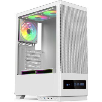  Корпус ACD Citadel 108DW (AH-SI1G0W-00) ATX, Type-C + 2 X USB ports + HD audio combo, Mesh, TG, White 