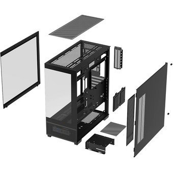  Корпус XASTRA Q500 6ARGB-C10-UC Black (Q500-6FM12A-C10-UC) ATX/Aquarium/Screewless/ 6x120mm ARGB PWM FM fans/Argb+PWM HUB 10port/ Type-C 