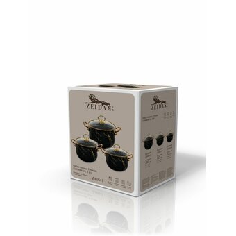  Набор кастрюль ZEIDAN Z-80641 6 предметов Black marble 