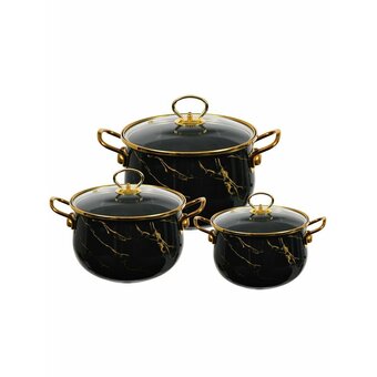  Набор кастрюль ZEIDAN Z-80641 6 предметов Black marble 