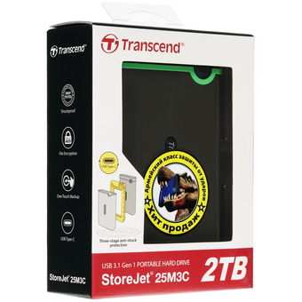  Внешний HDD Transcend StoreJet M3 (TS2TSJ25M3C) 2TB, 2.5", Type C 